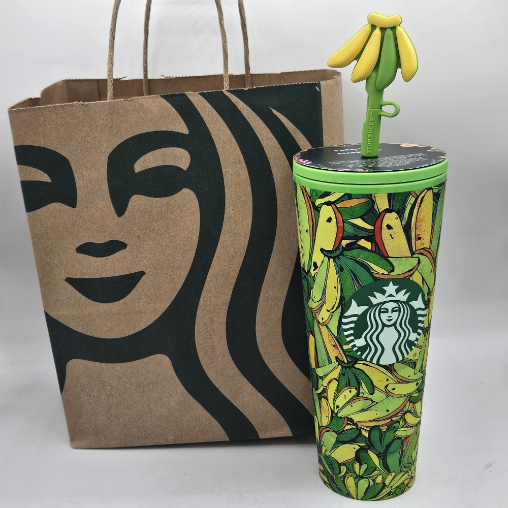 New Starbucks Farm Rio Exclusive Venti 24 Oz Banana Tumbler